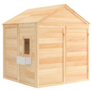 Solid Wood Fir Playhouse with Lockable Door & Flower Pots