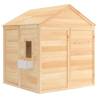 Solid Wood Fir Playhouse with Lockable Door & Flower Pots