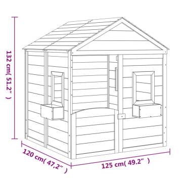 Solid Wood Fir Playhouse with Lockable Door & Flower Pots