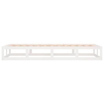 White Bed Frame 75x190 cm Small Single Solid Wood - HipoMarket