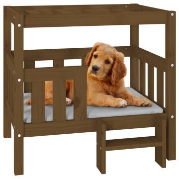 Dog Bed Honey Brown 75.5x63.5x70 cm – Solid Pine Wood