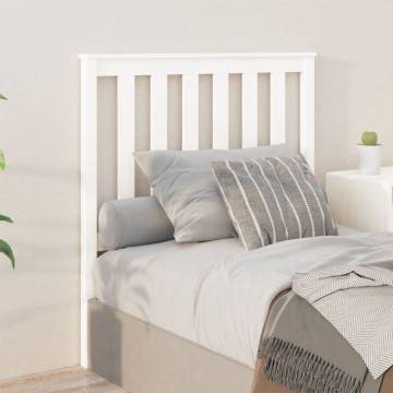 Stylish White Bed Headboard - Solid Pine Wood 96x6x101 cm