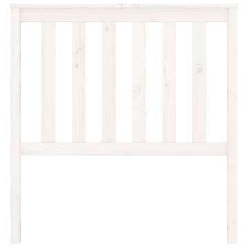 Stylish White Bed Headboard - Solid Pine Wood 96x6x101 cm