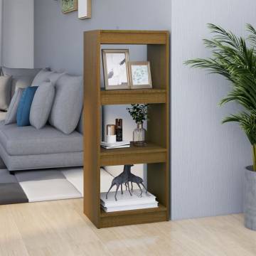 Honey Brown Book Cabinet & Room Divider - 40x30x103.5 cm