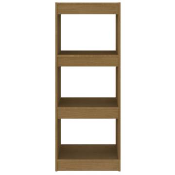 Honey Brown Book Cabinet & Room Divider - 40x30x103.5 cm