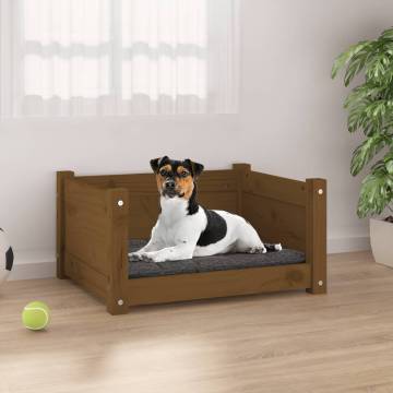 Dog Bed Honey Brown - Solid Pine Wood, 55.5x45.5x28 cm