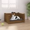 Dog Bed Honey Brown 55.5x45.5x28 cm Solid Pine Wood Colour honey brown Size 55.5 x 45.5 x 28 cm 