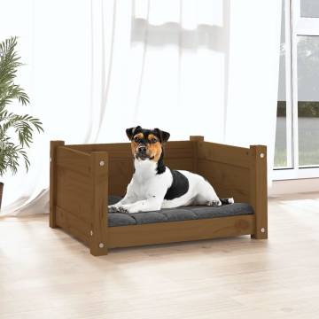 Dog Bed Honey Brown - Solid Pine Wood, 55.5x45.5x28 cm