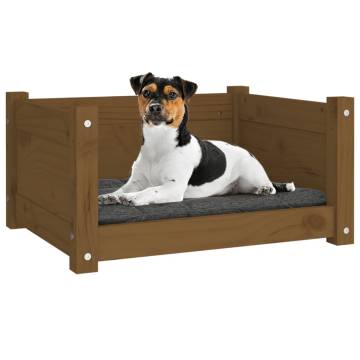 Dog Bed Honey Brown - Solid Pine Wood, 55.5x45.5x28 cm