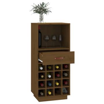 Trendy Honey Brown Pine Wine Cabinet - 45x34x100 cm