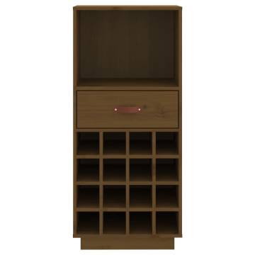 Trendy Honey Brown Pine Wine Cabinet - 45x34x100 cm