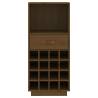 Trendy Honey Brown Pine Wine Cabinet - 45x34x100 cm