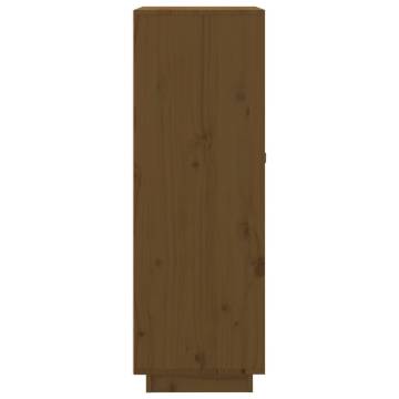 Trendy Honey Brown Pine Wine Cabinet - 45x34x100 cm