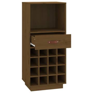 Trendy Honey Brown Pine Wine Cabinet - 45x34x100 cm