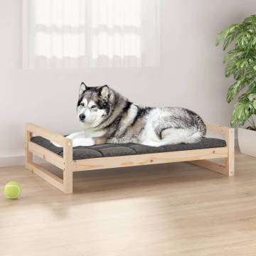 Comfortable Dog Bed | Solid Pine Wood - 105.5x75.5x28 cm