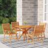 5 Piece Garden Dining Set Solid Wood Acacia Size 85 cm table length Number of 4 