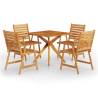 5 Piece Garden Dining Set - Solid Wood Acacia | HipoMarket