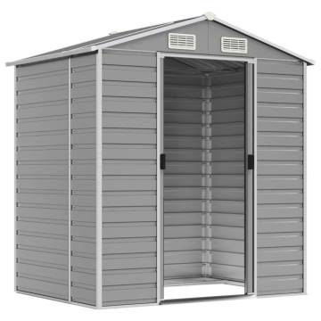 Light Grey Garden Shed - 191x130x198 cm Galvanised Steel