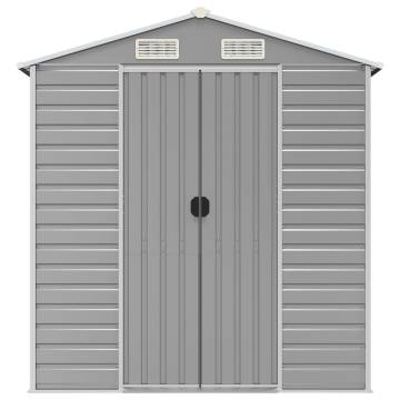 Light Grey Garden Shed - 191x130x198 cm Galvanised Steel