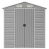 Light Grey Garden Shed - 191x130x198 cm Galvanised Steel