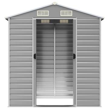 Light Grey Garden Shed - 191x130x198 cm Galvanised Steel