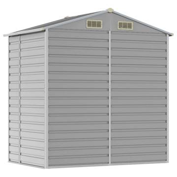 Light Grey Garden Shed - 191x130x198 cm Galvanised Steel