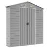 Light Grey Garden Shed - 191x130x198 cm Galvanised Steel