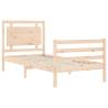 Solid Wood Bed Frame with Headboard 90x200 cm | HipoMarket