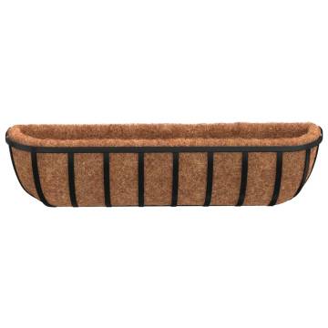 Wall Troughs 2 Pcs with Coco Liners - Stylish Planters