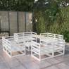 9 Piece Garden Lounge Set White Solid Pinewood Colour white Cushion included no Number of 1 