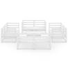 9 Piece Garden Lounge Set - White Solid Pinewood | Hipomarket