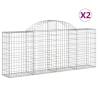 Arched Gabion Baskets - 2 pcs 200x30x80/100 cm Galvanised Iron