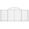 Arched Gabion Baskets - 2 pcs 200x30x80/100 cm Galvanised Iron