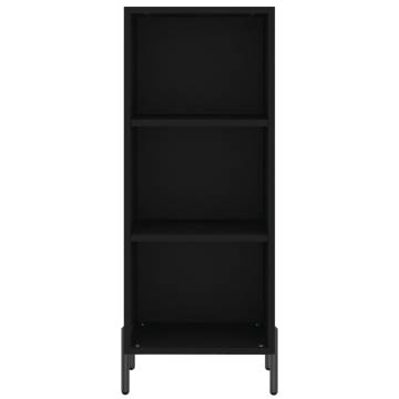 Stylish Highboard Black | 34.5x34x180 cm Engineered Wood