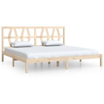 Solid Wood Pine Bed Frame 200x200 cm | HipoMarket UK