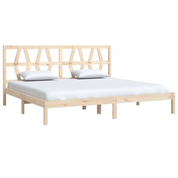 Solid Wood Pine Bed Frame 200x200 cm | HipoMarket UK