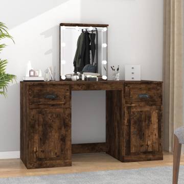 Dressing Table with LED in Smoked Oak - Stylish & Practical