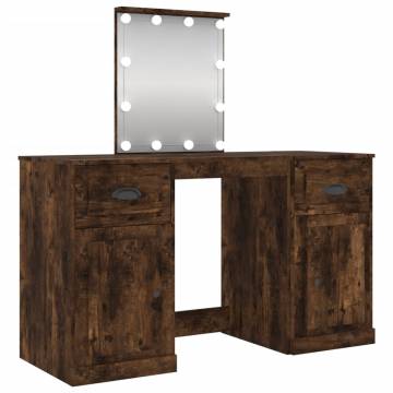 Dressing Table with LED in Smoked Oak - Stylish & Practical