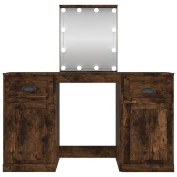 Dressing Table with LED in Smoked Oak - Stylish & Practical