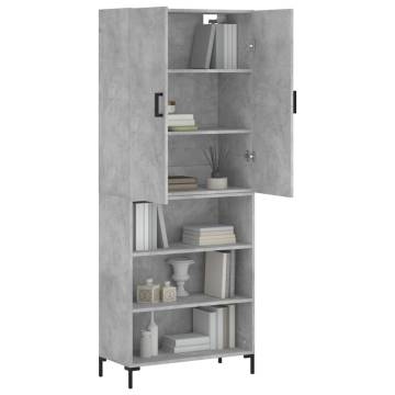 Highboard Concrete Grey 69.5x34x180 cm | Stylish Storage Solution