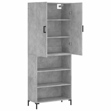 Highboard Concrete Grey 69.5x34x180 cm | Stylish Storage Solution