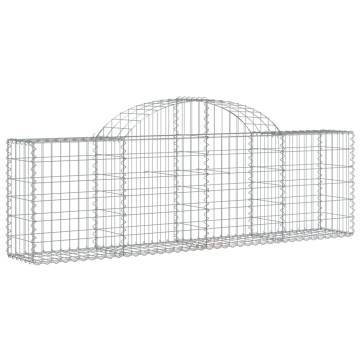 Arched Gabion Baskets 2 pcs - Galvanised Iron Garden Barriers