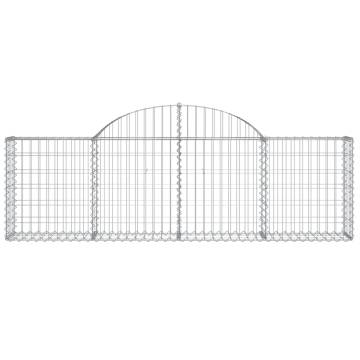 Arched Gabion Baskets 2 pcs - Galvanised Iron Garden Barriers