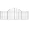 Arched Gabion Baskets 2 pcs - Galvanised Iron Garden Barriers