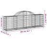 Arched Gabion Baskets 2 pcs - Galvanised Iron Garden Barriers