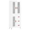 Stylish Highboard High Gloss White | 69.5x34x180 cm