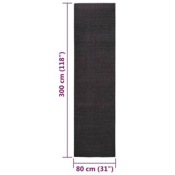 Sisal Rug for Scratching Post - 80x300 cm Black | HipoMarket