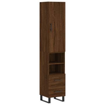 Stylish Highboard Brown Oak - Durable Engineered Wood | HipoMarket