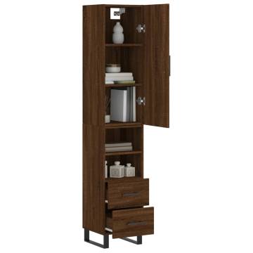 Stylish Highboard Brown Oak - Durable Engineered Wood | HipoMarket