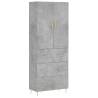 Stylish Highboard in Concrete Grey | Durable Engineered Wood